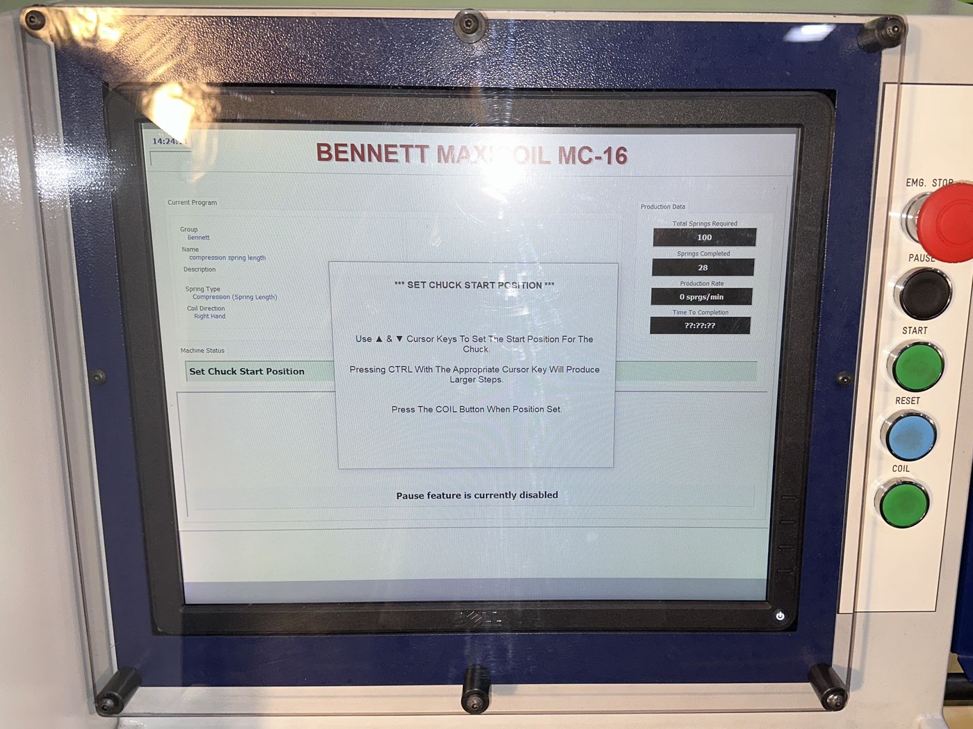 Bennett Maxicoil MC-16 touchscreen control panel