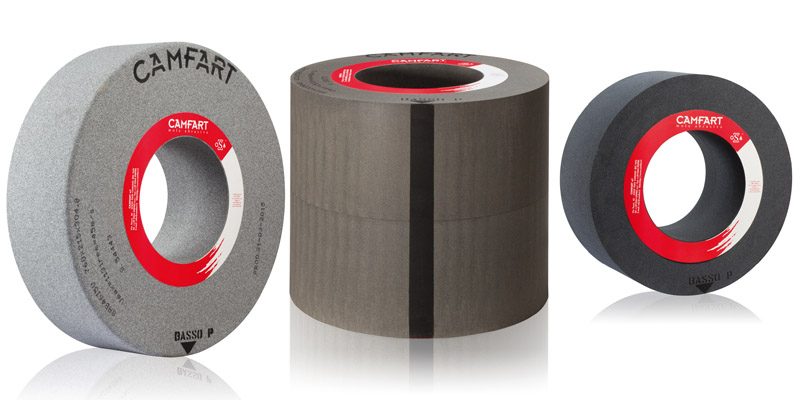 Large CAMFART grinding wheels, including a tall cylinder wheel