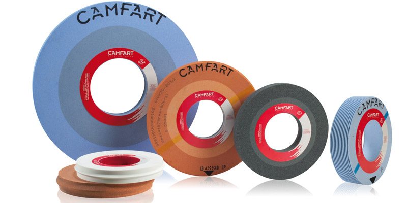 Range of CAMFART grinding wheels in different grits and colors